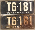 1932 Montana Truck License Plate Pair — photo 1