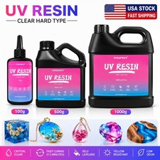 100g/500g/1000g UV Resin Hard High Gloss UV Cure Epoxy Resin Crystal Art DIY