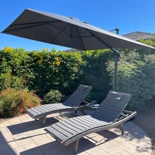 9Feet Patio Umbrella Outdoor Cantilever Square Umbrella Aluminum Offset Umbrella