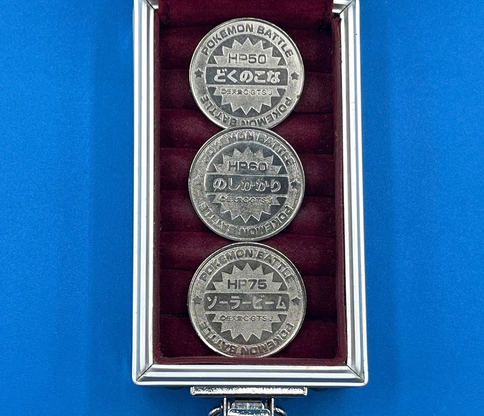 Lotto 3 Chikorita Bayleef Meganium (monete complete) Pokemon METALLO argento JP - Immagine 2 di 2