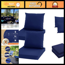 Patio Cushion Covers Replacement Set of 2, 22"x22"x3", Waterproof Blue Outdoor D
