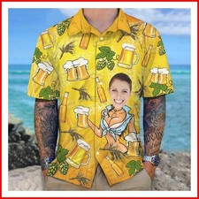 Custom Face Photo Gift For Husband And Boyfriend Hawaii Shirt