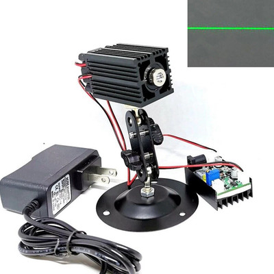 TTL 532nm 100mW Green Line Focusable Laser Module Locator 12V Adapter Holder
