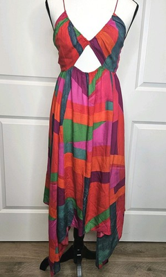 #ad Anthropologie Alani Maxi Cover Up Dress Asymmetrical Hem Strappy Back Size XS $27.99