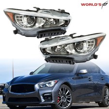 Headlights Pair Leftright For Infiniti Q50 2014-2022 Wo Afs Led Drl Projector Headlights Pair Leftright For Infiniti Q50 2014-2022 Wo Afs Led Drl Projector