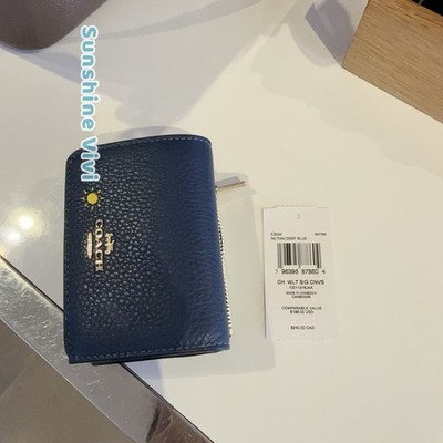 NWT Coach Card Holder Wallet In Signature Canvas CZ034 Tan/Deep