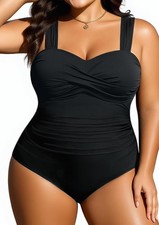 Plus Size Piece Swimsuit for Women Tummy Control Bathing Suit Ruched Swimwear...