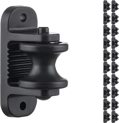 20 Pack Electric Fence Wood Post Roller Insulators, Corner Insulators Black (20)