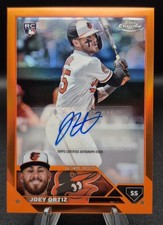 2023 Topps Chrome Update Joey Ortiz Orange Refractor Auto /25 RC Rookie Brewers