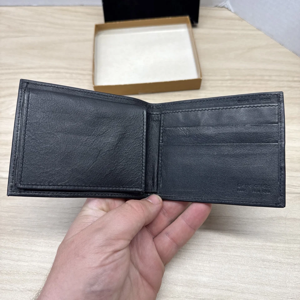 Vintage NOS New In Box Pierre Cardin Paris New York Bifold Black Leather Wallet - Image 3 of 4