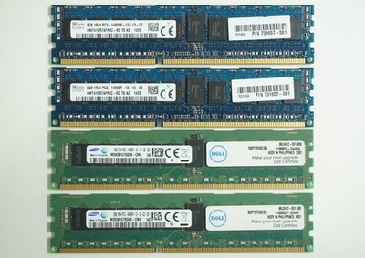 Lot of 4 SKhynix & Samsung 8GB 1Rx4 PC3-14900R DDR3 REG ECC Server Memory