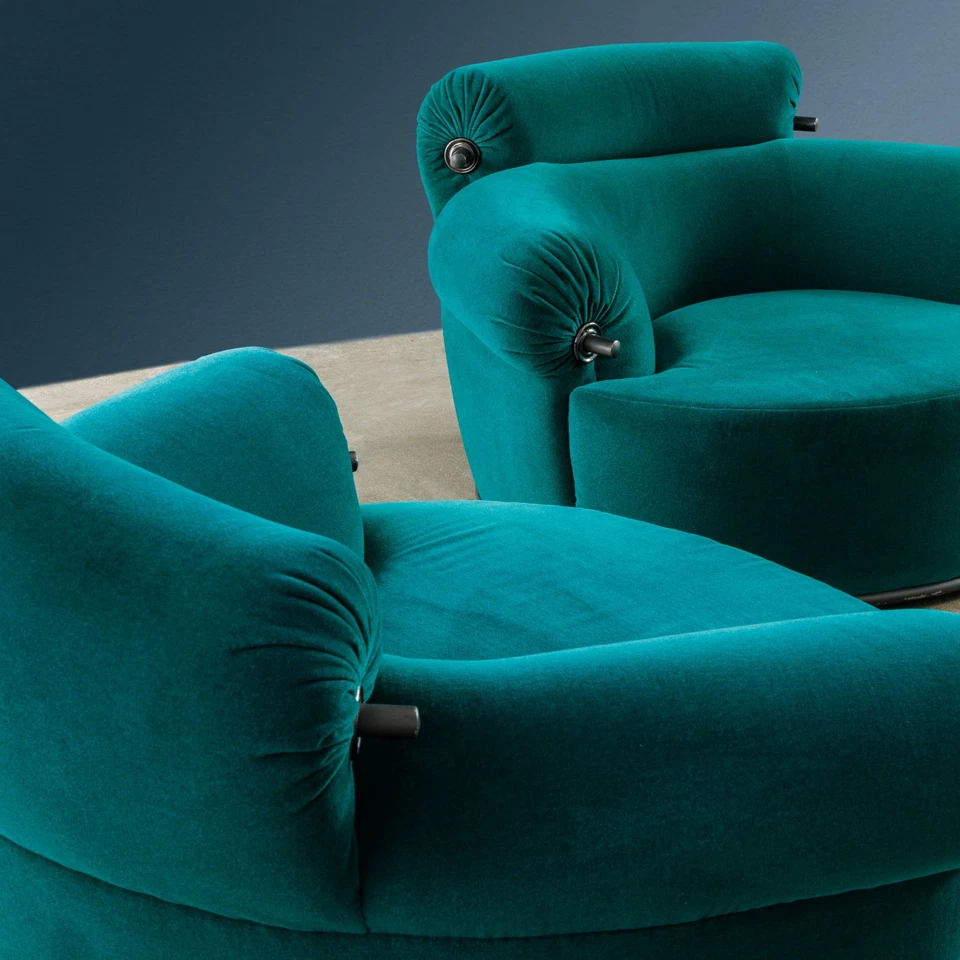 Sillones Azucena P20B Toro Diseño Luigi Caccia Dominioni Original Italia Años 80 Foto 3 de 4