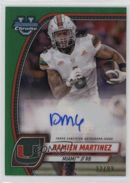 2024 Bowman U Chrome Prospect Green Refractor /99 Damien Martinez Auto 17wa