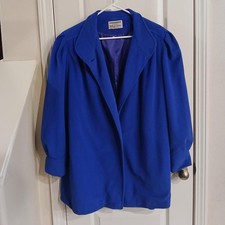 Vintage 80s royal blue ILGWU union made in USA Kashmiracle faux cashmere peacoat
