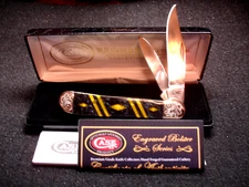 CASE XX USA COPPERHEAD SCROLLED DIAMOND ENGRAVED GOLD & BLACK PEARL  1/500 KNIFE