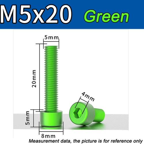 M5 M6 Aluminium Socket Cap Screws-Allen Key Bolts Hex Head - Anodised Unanodised - Picture 62 of 164