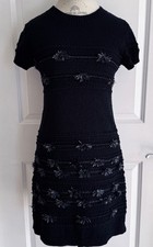 CHANEL 19P BLACK SHORT SLEEVE MINI DRESS 38