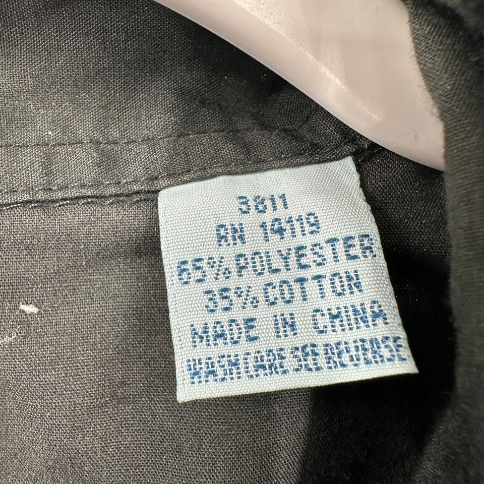 Camisa Western Mujer Negra Bordada Talla XL Floral Vaquera Boho Rodeo Perla A Presión Foto 4 de 4