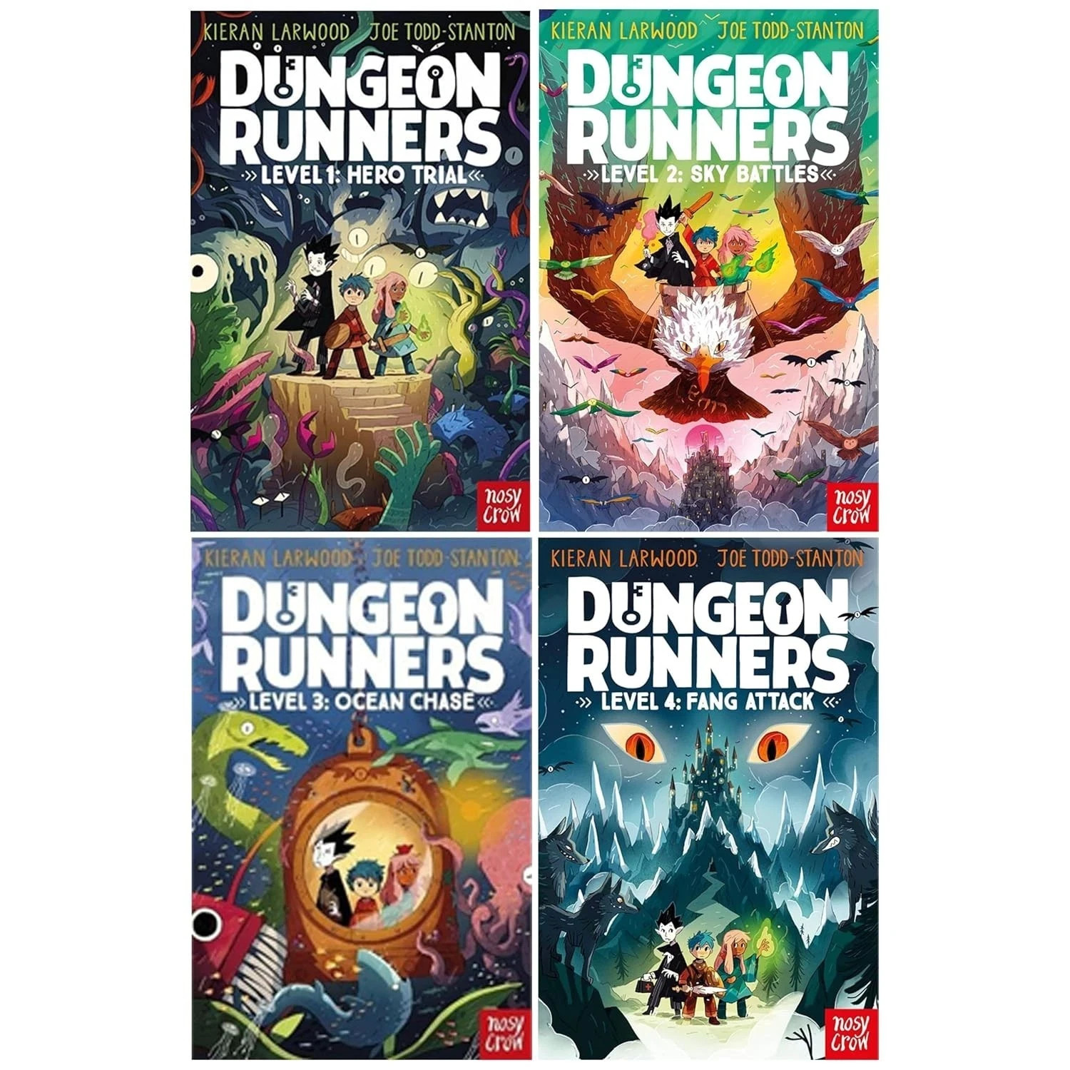 Kieran Larwood Dungeon Runners Series 4 Books Collection Set Level 1: Hero Trial