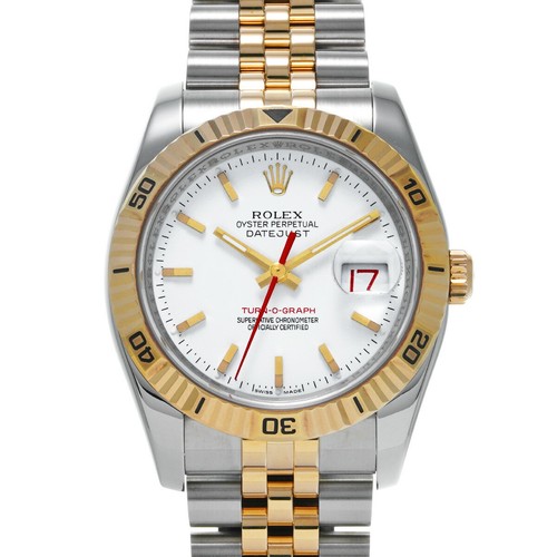 ROLEX Datejust Turnograph 116263 White Men's Used Watch #23111