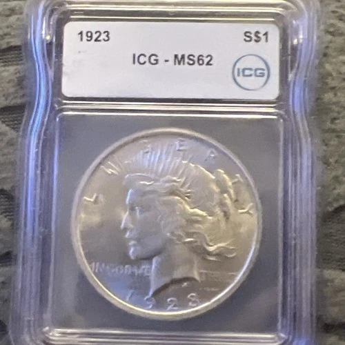 1923 Silver Peace Dollar ICG MS62 Item #132