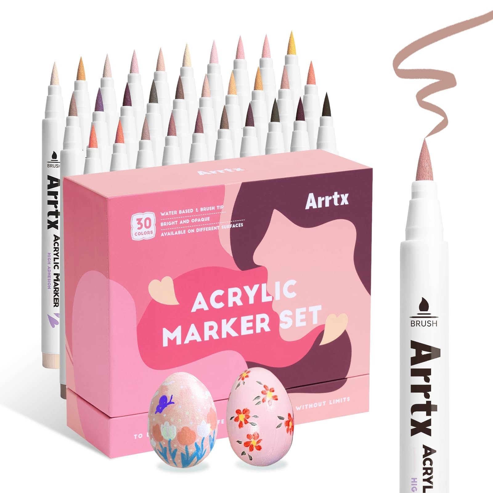Arrtx 30 Colors Skin Color Acrylic Paint Pens, Skin Tone Paint Markers Paint ...