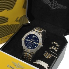 Vintage Breitling Aerospace Ref. F65362 40mm Blue Dial Watch W/ Box #W339404-1