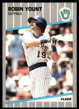 Robin Yount 1989 Fleer #200 Brewers MLB READ FREE SHIPPING AutographDen