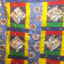 Multicolor Block Patchwork Crib Quilt Cotton Blend Traditional Boats Theme