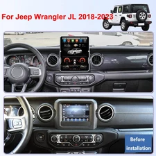 12.1"Stereo Vertical Screen Tesla Style Car Radio kit Jeep Wrangler JL 2018-2023