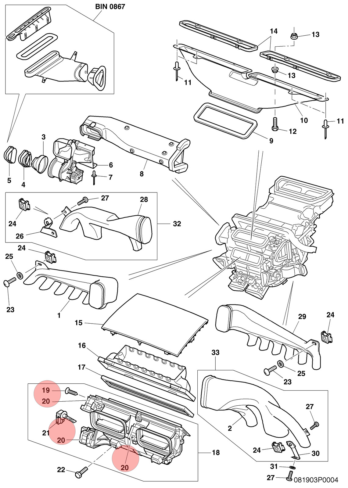 04-19 BENTLEY CONTINENTAL GTC HVAC AC HEATER FLAP SERVO ACTUATOR MOTOR SET OEM