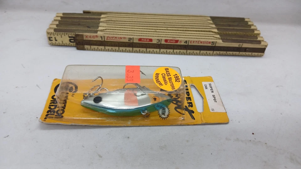 Cotton Cordell Bill Dance Super Spot 摇摆饵 1/4 盎司铬/蓝色 C2406 90 年代复古 — 第 2/4 张图片