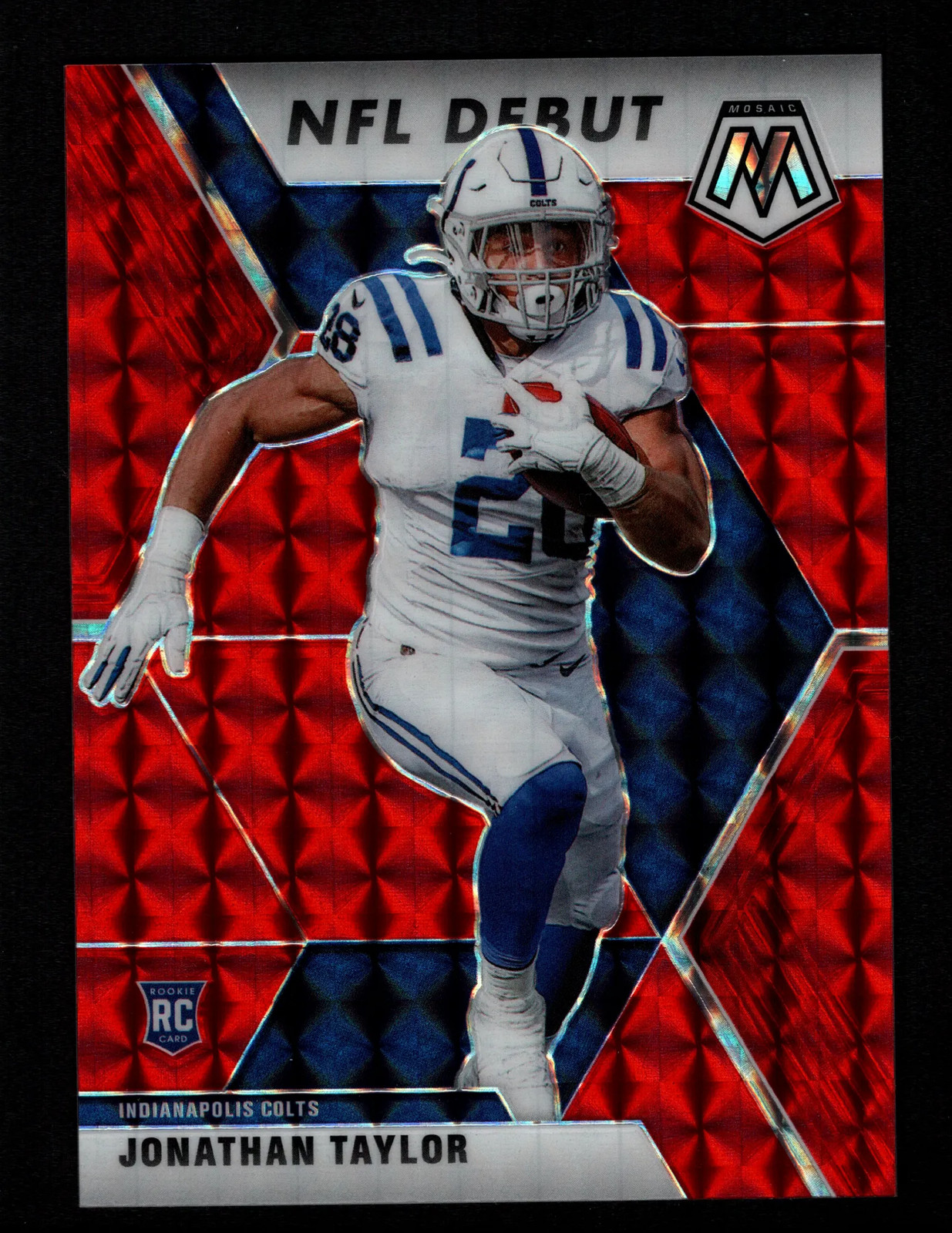 Jonathan Taylor 2020 Panini Mosaic Prizm #276 Red Fusion Choice /80 RC Colts