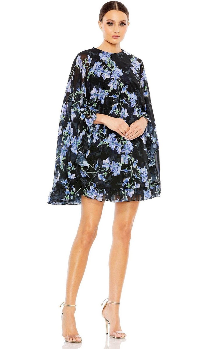 green emerald velvet dress Embellished Cape Dress Powder-Blue / FR 46