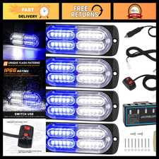 Ultra Slim Led Strobe Lights With Controller - Blue White Variant