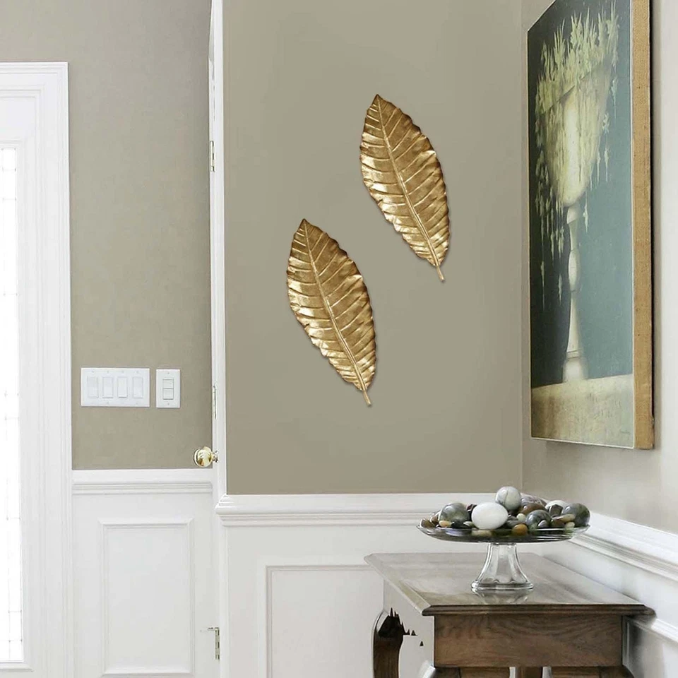 Stratton Home Decor Elegant Leaf Wall - Gold Metal, Nature-Inspired... - Image 2 of 4