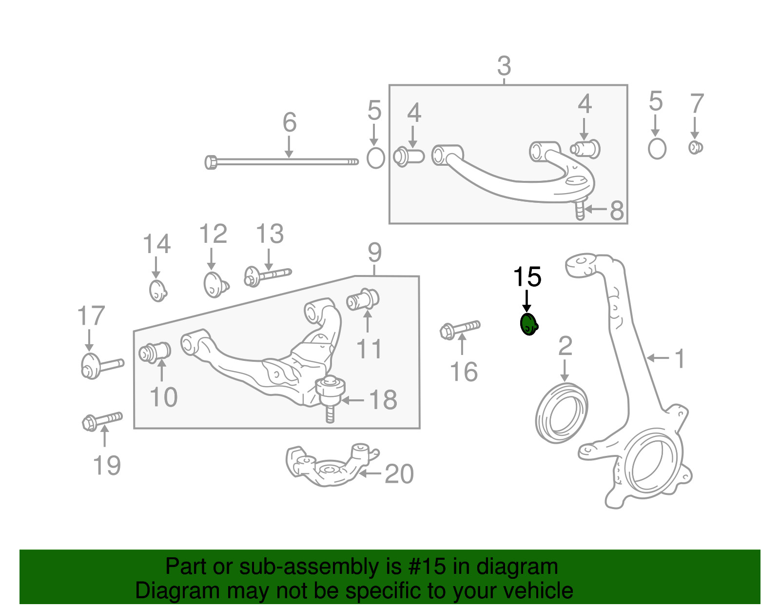 Genuine  Alignment Camber Adjusting Eccentric (Left Right Front) 48198-60011