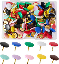 Colors Push Pins 120Pcs - Flat Head Thumb Tacks, Steel with Gold Coating  Color
