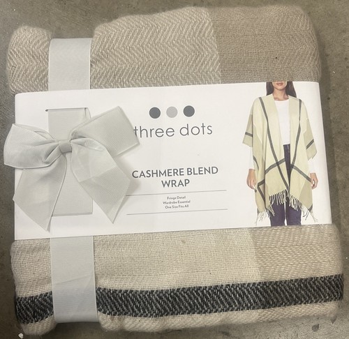 Three Dots Women's Fringe Detail Cashmere Blend Wrap