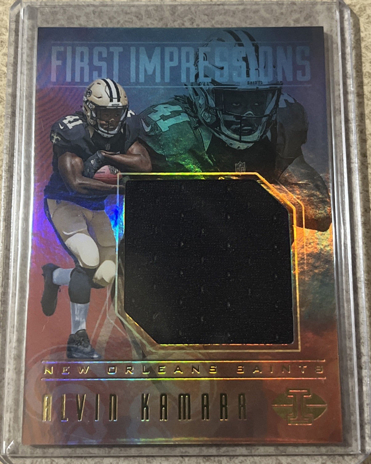 2017 Panini Illusions - First Impressions Memorabilia Alvin Kamara (MEM, RC)