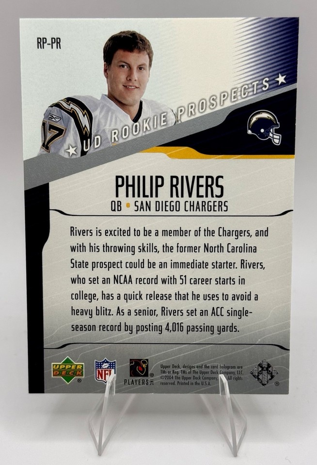 2004 Upper Deck Philip Rivers Rookie Prospects #RP-PR San Diego ...
