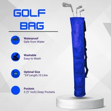 Versatile Lightweight 34"Foldable Golf Carry Bag with 3 Pockets, double Straps