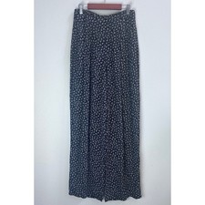 Vintage Ann Taylor Black Pleated Wide Leg Ultra High Rise Trouser Pants Womens 4