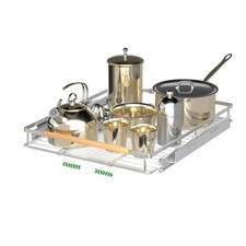 Expandable Pull Out Drawer Organizer Stainless Steel Cabinet