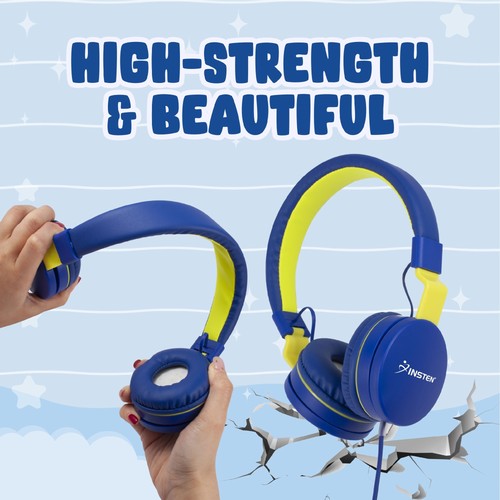 Kids Headphones 85dB Safe Volume Limited On-Ear Wired 3.5mm Earphones with Mic - Picture 6 of 10