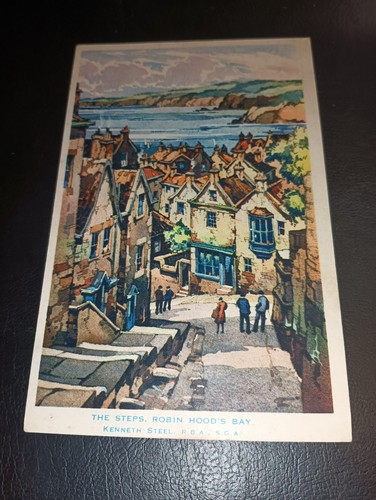 Künstler gezeichnet, The Steps, ROBIN HOOD'S BAY, Yorkshire - Kenneth Steel