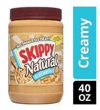 SKIPPY Natural Creamy Peanut Butter Spread, 7 G Protein per Serving, 40 Oz