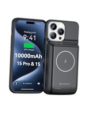 Battery Case for iPhone 15 Pro/iPhone 15 10000mAh, USB C Qi Wireless Charging