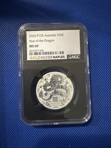 2024 Australia Lunar Series Year of the Dragon 1/2oz Silver Coin NGC MS 70
