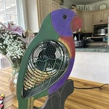 Deco Breeze Parrot Fan Tropical 20 Inches Tall / Decor Model DBF0110 Works NICE!
